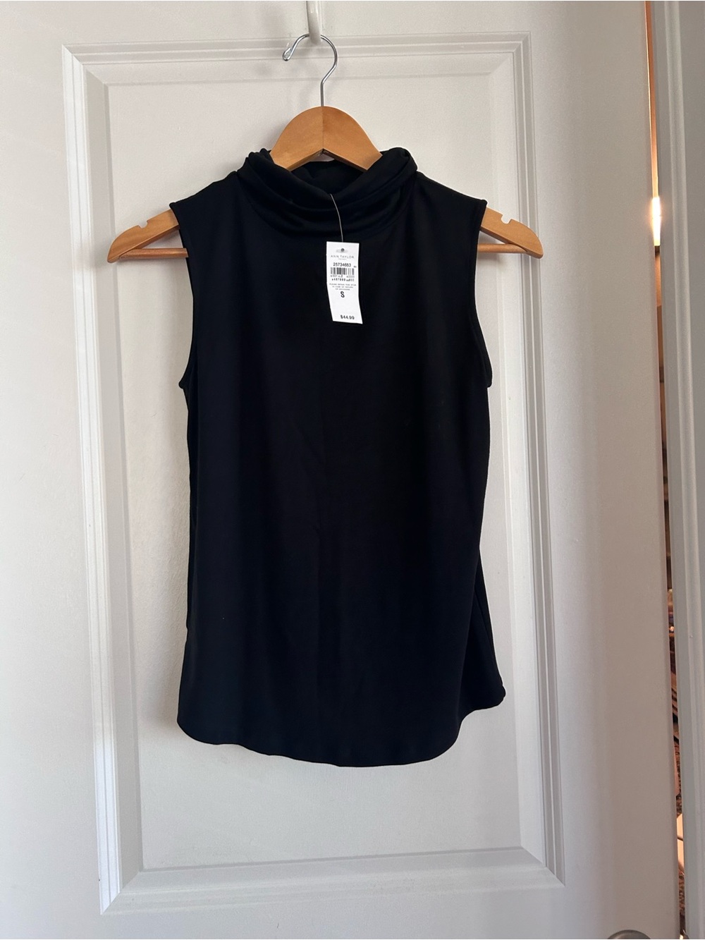 Ann Taylor Sleeveless Black Mock Neck Top